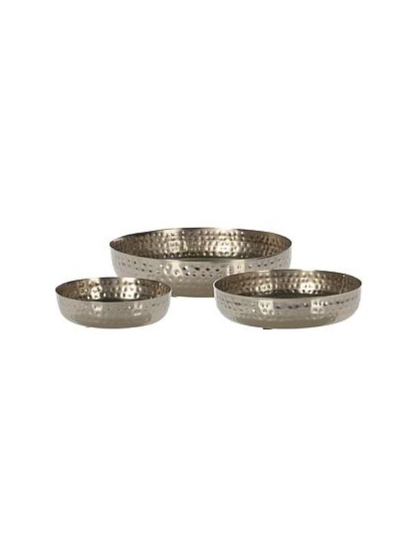 Coupelle ronde en métal argent - Set de 3