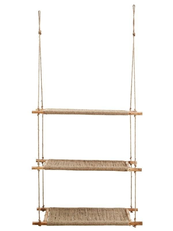 Étagère Suspendue en Jute Naturel Madam Stoltz - 154 cm 