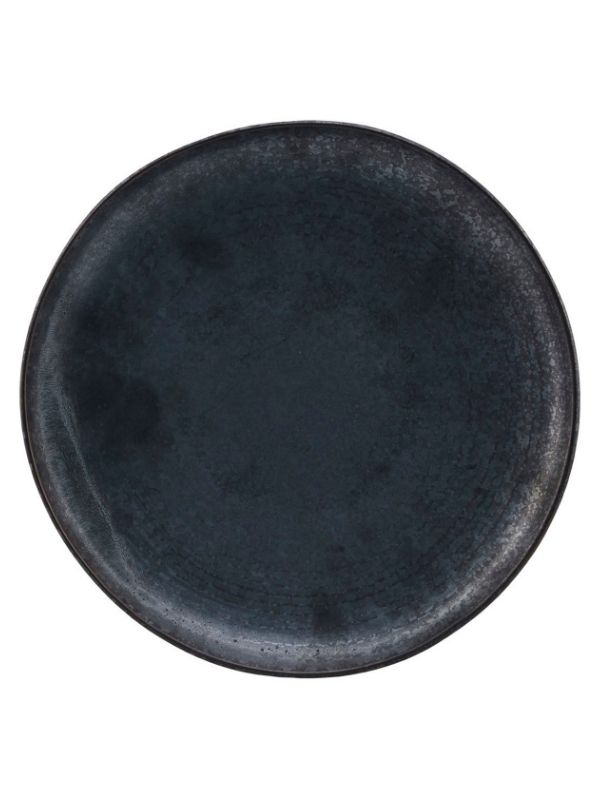 Set de 2 Assiettes 100% Grès Noir Chiné - 28,5 cm