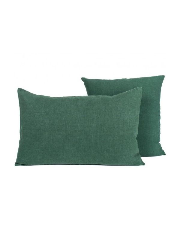 Coussin Lin Lavé Mélèze - 45 x 45 cm