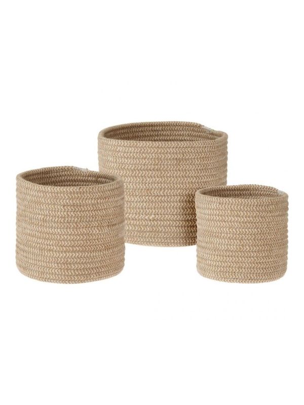 Panier coton beige naturel - Set de 3