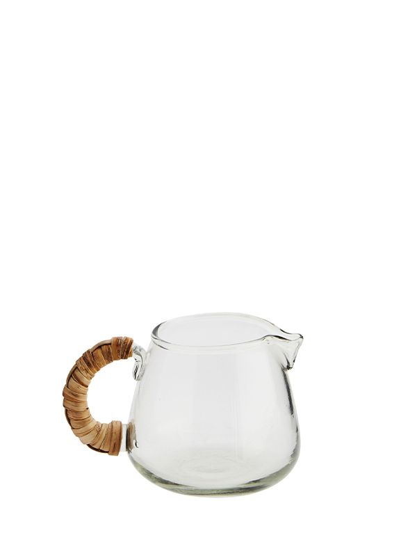 Petite carafe en verre et anse en bambou Madam Stoltz - 250 ml