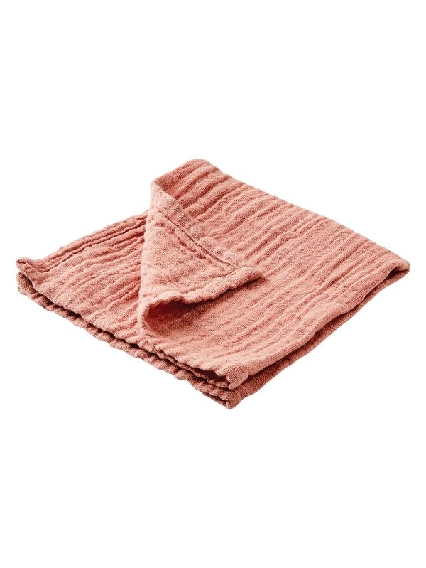 Serviette de table & rond de serviette rotin & coton lavé - Lot de 6