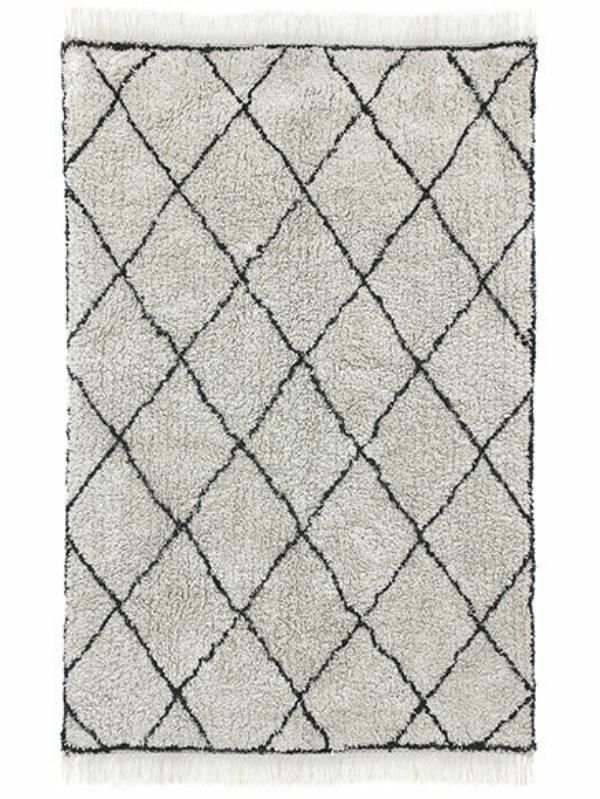 Tapis Berbère en Coton Noir & Crème HK Living - 180 x 120 cm