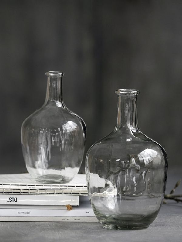 Vase Dame-Jeanne en Verre Transparent - 25 cm