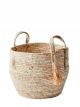 Panier Rond Feuille de Maïs & Pompons - 26 cm