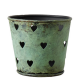 Pot Vert-de-Gris Ajouré Coeur  - 17 cm
