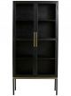 Armoire vitrée en bois noir Nordal - 185 cm