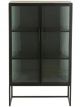 Armoire Verre Strié & Métal Noir - 126 cm