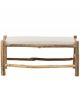 Banc en Bois Naturel avec Coussin Blanc - 102,5 cm 