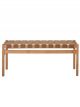 Banc Tissé Brun en Bois de Chêne Naturel - 113 cm