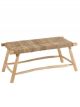 Banc Timo en Jonc de Mer & Bois de Teck Naturel - 100 cm