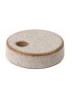 Bougeoir Rond en Grès Beige Chiné - 6,5 cm