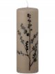Bougie Marron Clair Motif Floral Bloomingville - 20 cm