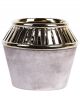 Cache pot gris rosé & doré - 16,5 cm