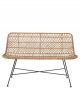 Banquette Bloomingville Hallie Rotin Naturel & Metal Noir - 120 cm