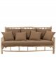 Canapé d'Extérieur Bois de Teck Naturel & Coussins Marron - 202 cm 