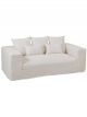 Canapé California en Lin Déhoussable Blanc Crème - 220 cm