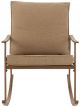 Chaise à Bascule Métal Effet Bois & Coussins Marron - 94,5 cm 