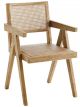 Chaise bois naturel & rotin Madam Stoltz - 84 cm