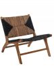 Chaise Lounge Bloomingville Grant en Feuille de Bananier Noir & Naturel - 76,5 cm