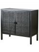 Commode Harry Bois de Pin & Cannage Rotin Noir - 80 cm