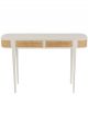 Console Molly en Bois Exotique Blanc & Rotin Naturel - 120 cm