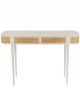 Console Molly en Bois Exotique Blanc & Rotin Naturel - 120 cm