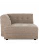 HK Living Vint Module Divan Gauche Lin Taupe - 1,5 place