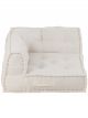 Coussin Siège d'Angle avec Dossier Matelassé en Coton Blanc - 79 cm 