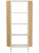 Étagère Molly en Bois Exotique Blanc & Rotin Naturel - 190 cm