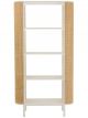 Étagère Molly en Bois Exotique Blanc & Rotin Naturel - 190 cm