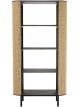 Étagère Molly en Bois Exotique Noir & Rotin Naturel - 190 cm