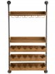 Étagère Murale pour Bouteilles & Verres en Bois Naturel - 124 cm