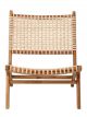 Fauteuil Lounge Bloomingville Keila en Teck & Rotin Tissé Naturel - 80 cm