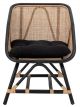 Fauteuil Lounge Rotin Tissé Naturel & Noir - 80 cm