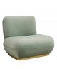 Fauteuil en Velours Vert Menthe Pied Laiton Iseo NORDAL - 101 cm