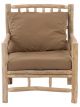 Fauteuil d'Extérieur Bois de Teck Naturel & Coussins Marron - 90 cm 