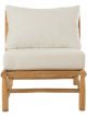 Fauteuil Elise en Teck Naturel & Coussins Blancs - 86 cm