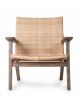 Fauteuil Lounge Tissé Rotin & Bois - 72 cm
