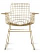 Fauteuil WIRE Métal & Accoudoirs HK Living - Doré