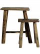 Grand Tabouret en Bois Rustique Naturel - 53 cm