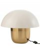 Lampe Champignon en Metal Blanc & Or - 40 cm 