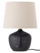 Lampe de Table Matheo en Terre Cuite Noir & Lin Blanc Bloomingville - 43 cm