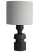 Lampe de Table Loke Bois de Manguier Noir & Abat-jour Gris Nordal - 61 cm