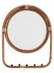 Miroir Rond en Rotin avec ses Crochets Madam Stoltz - 63 cm