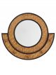 Miroir Rond en Bambou avec Patères en Bois Madam Stoltz - 59 cm