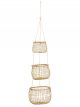 Panier de rangement à suspendre laiton vieilli & bambou - 120 cm