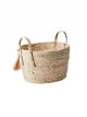 Panier Ovale Feuille de Maïs & Pompons - 33 cm