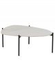 Table Basse Gigogne Porcelaine Marbrée & Métal Noir - 94 cm 